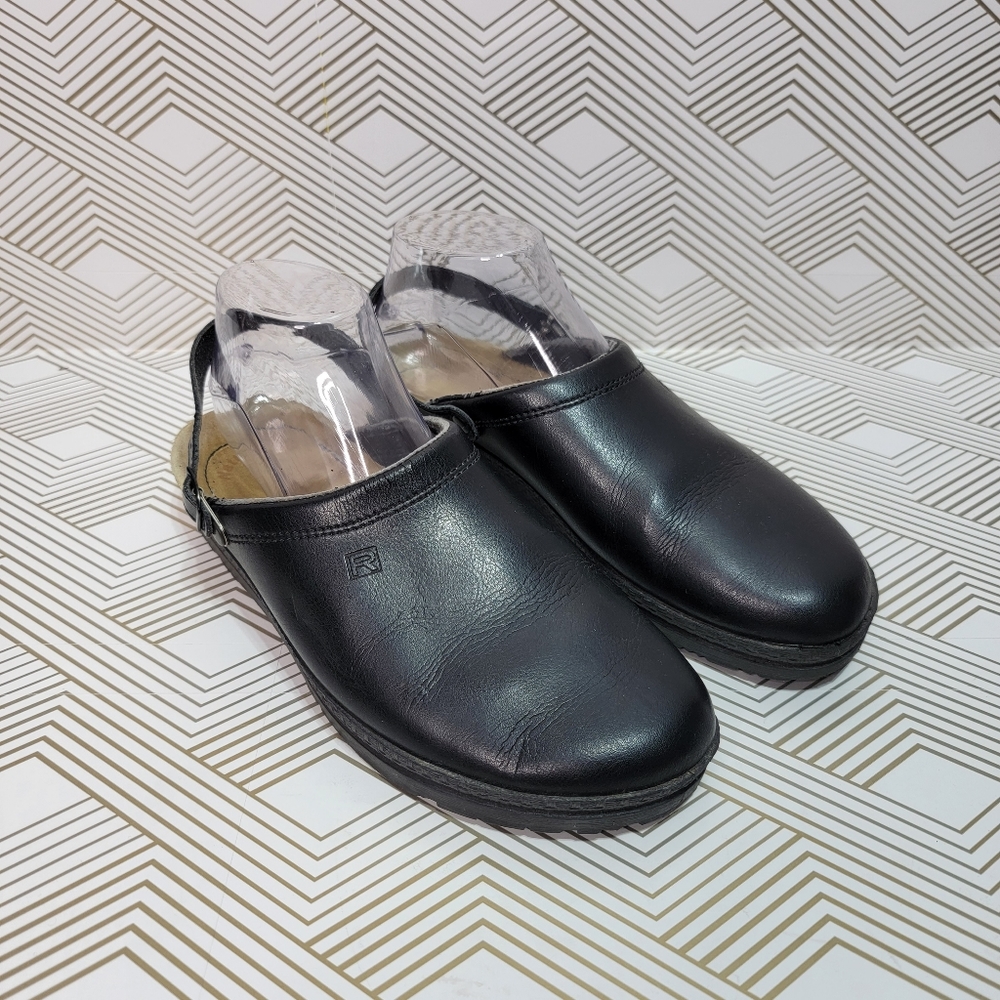 Rohde Women's Naturform Black Natural Shape Clogs Mules Slip On Size 41.